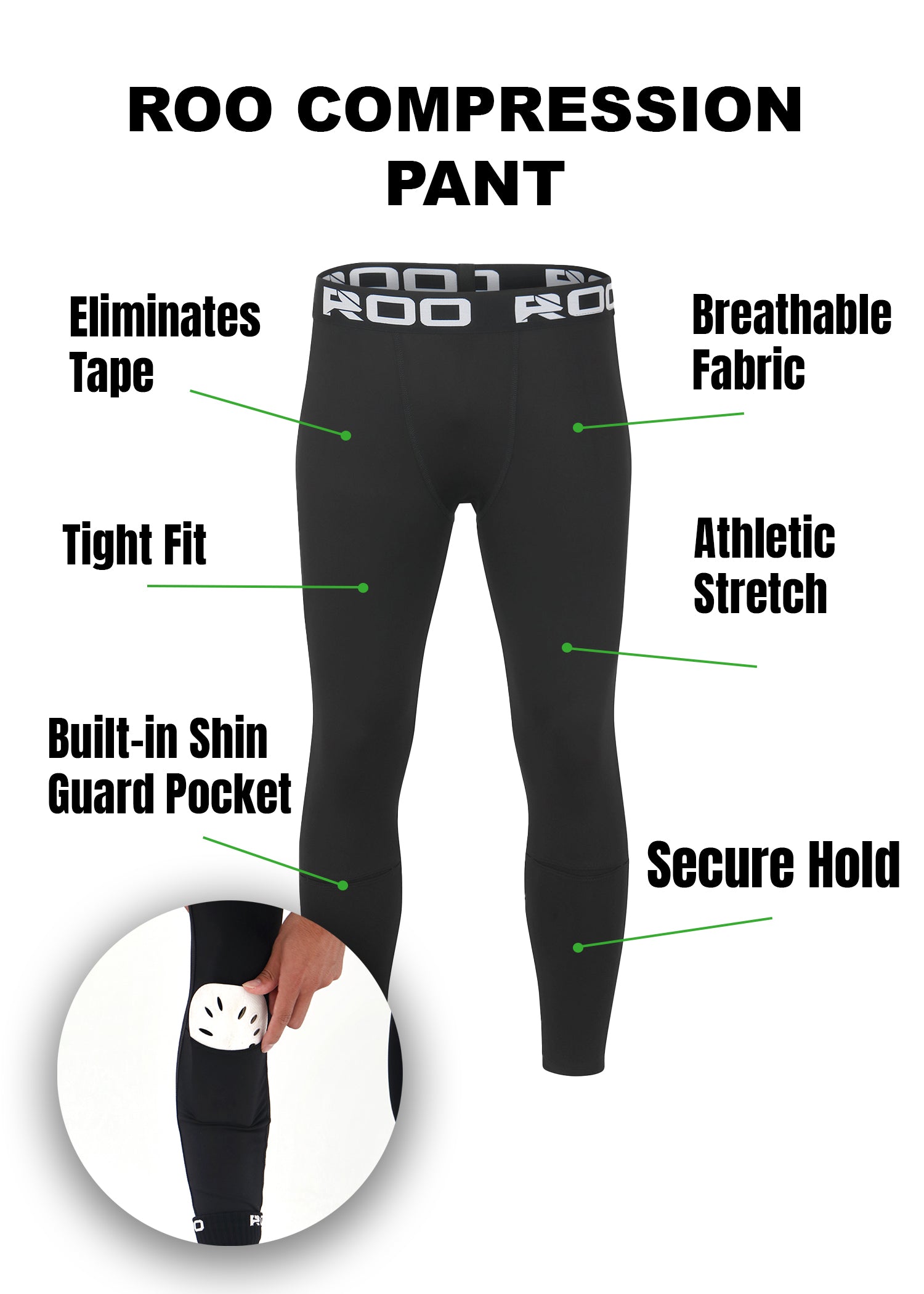 Men's - Shin Guard Compression Pants